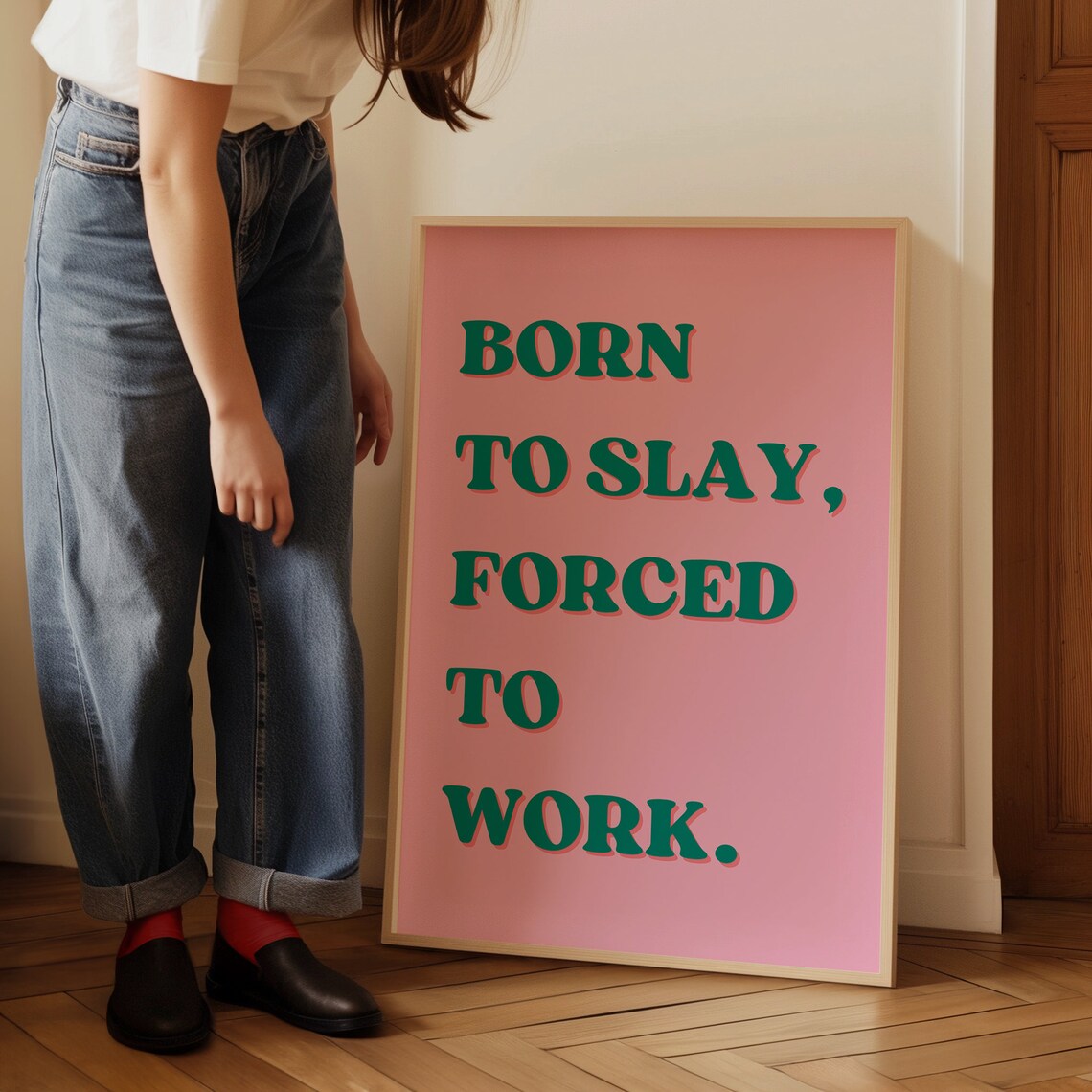 Born To Slay Forced To Work Art Print, Baddie Y2K - Image 4