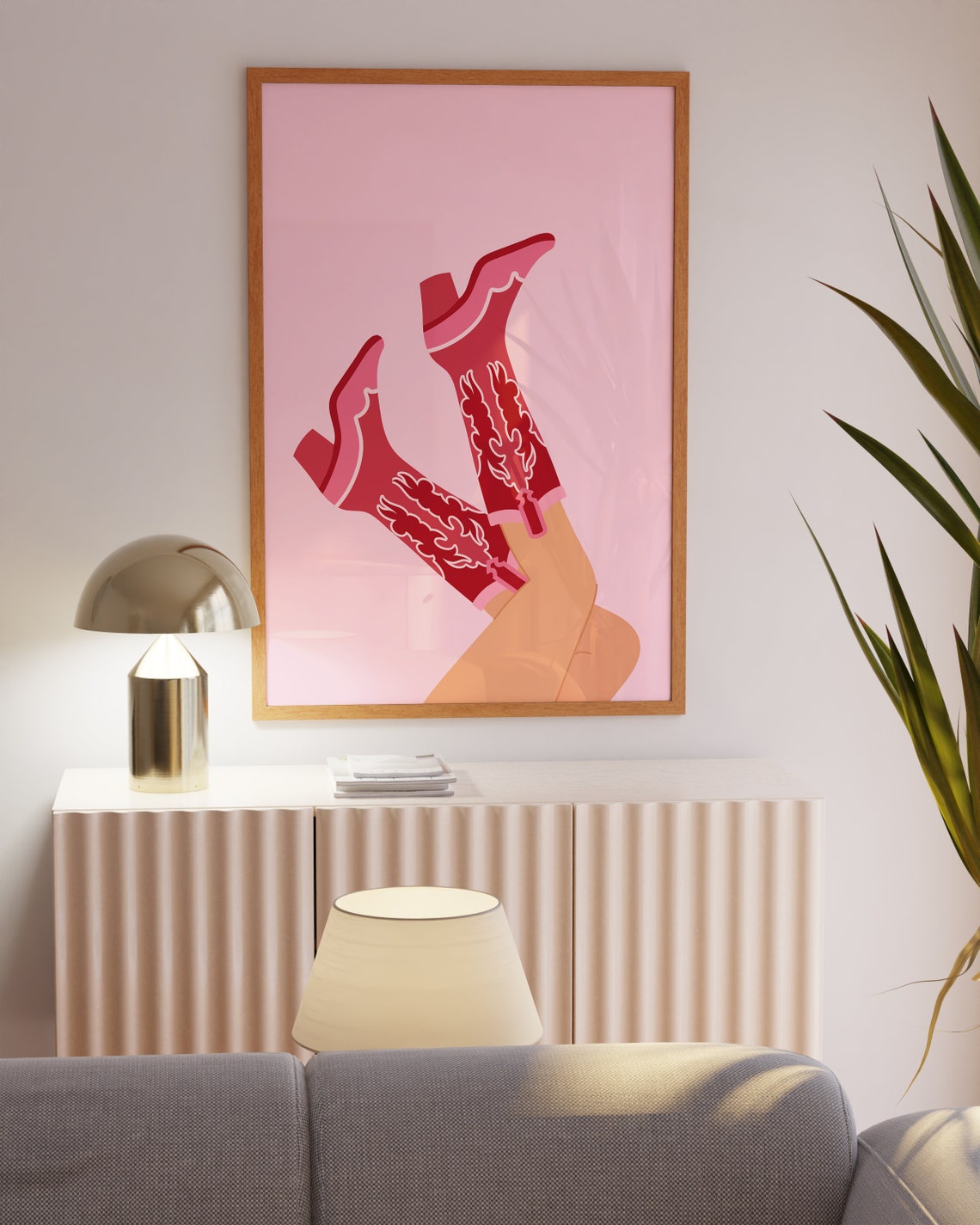 Preppy Cowgirl Dorm Room Wall Art Decor Cowgirl Boots Art Print Cowgirl Boots Poster Western Room Decor Pink Boots Art Cowboy Boots Print - Image 5