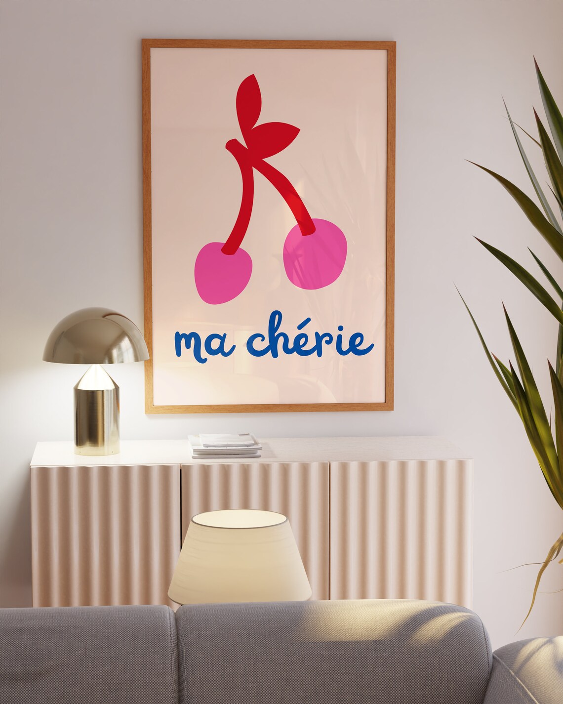 Ma Cherie Cherry Art Print, Coquette Wall Decor - Image 4