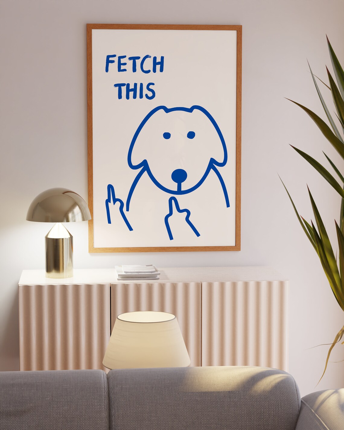 Fetch This Dog Art Print, Y2K Funny Dog Decor