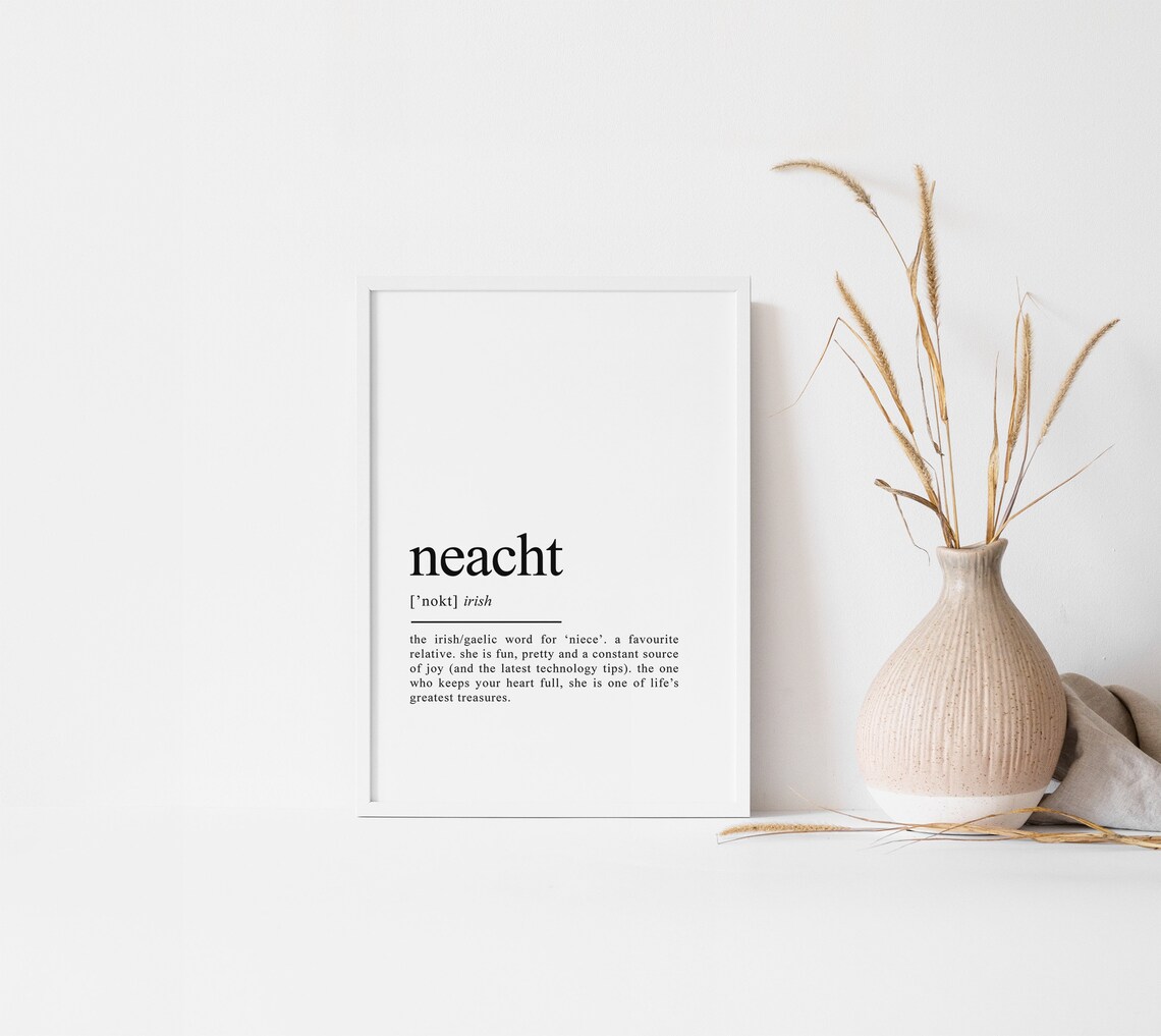 Neacht Irish Definition Art Print, Personalized Gift - Image 2