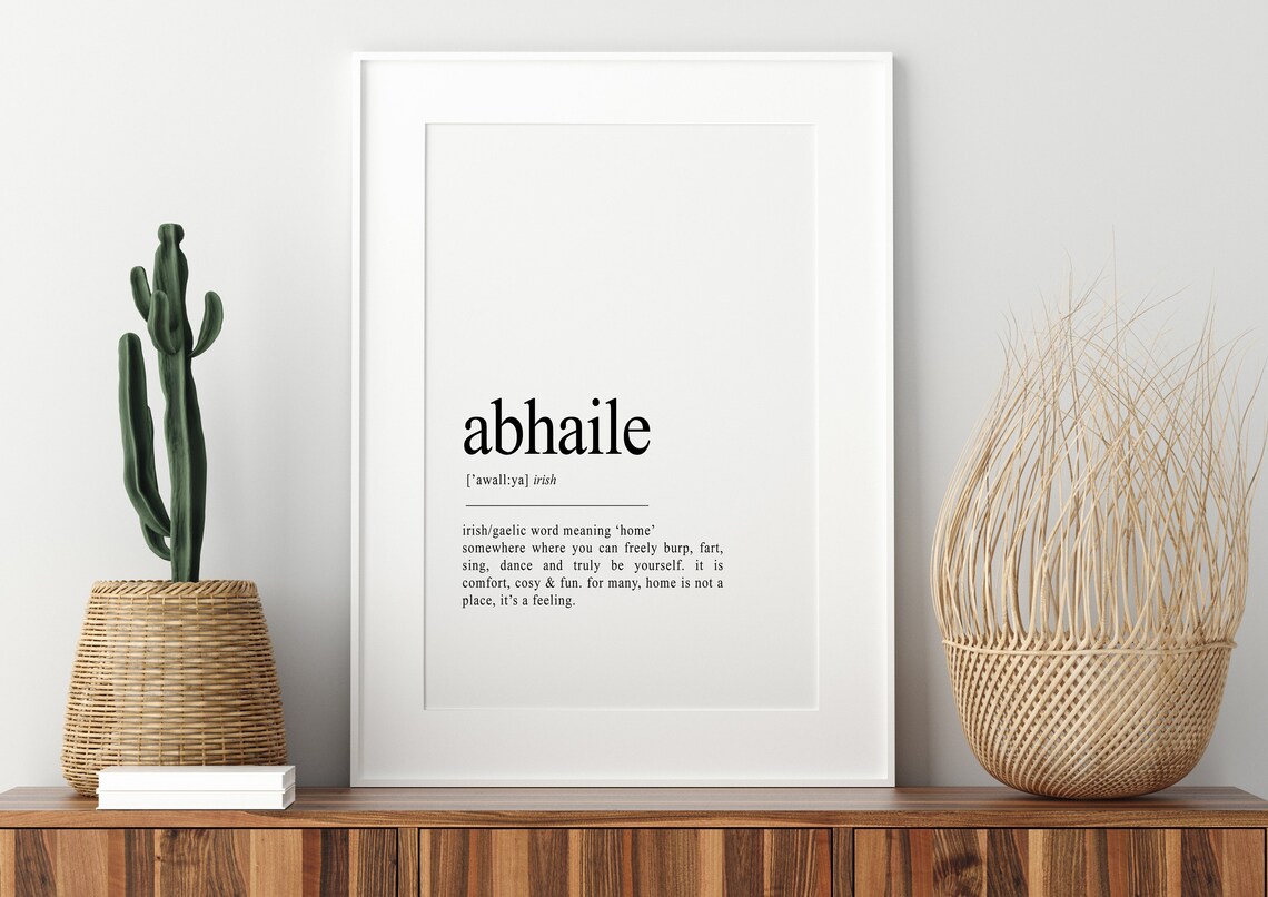 Abhaile Irish Definition Art Print, Gaeilge Ireland - Image 2