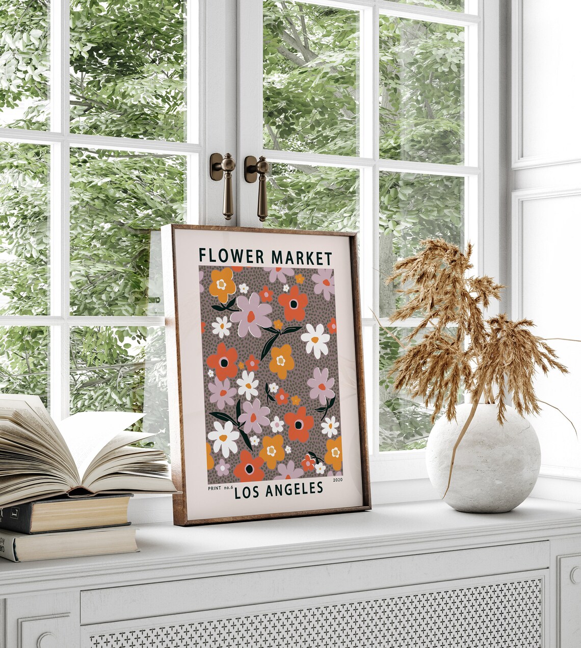 Los Angeles Flower Market Retro Bold Botanical Floral Art Poster - Image 2