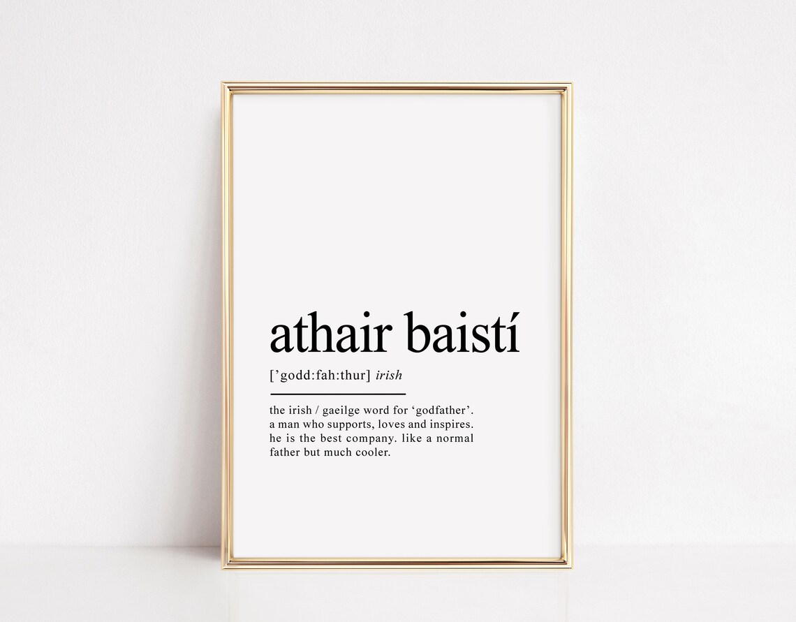 Athair Baistí Godfather Gift Irish Art Print - Image 2