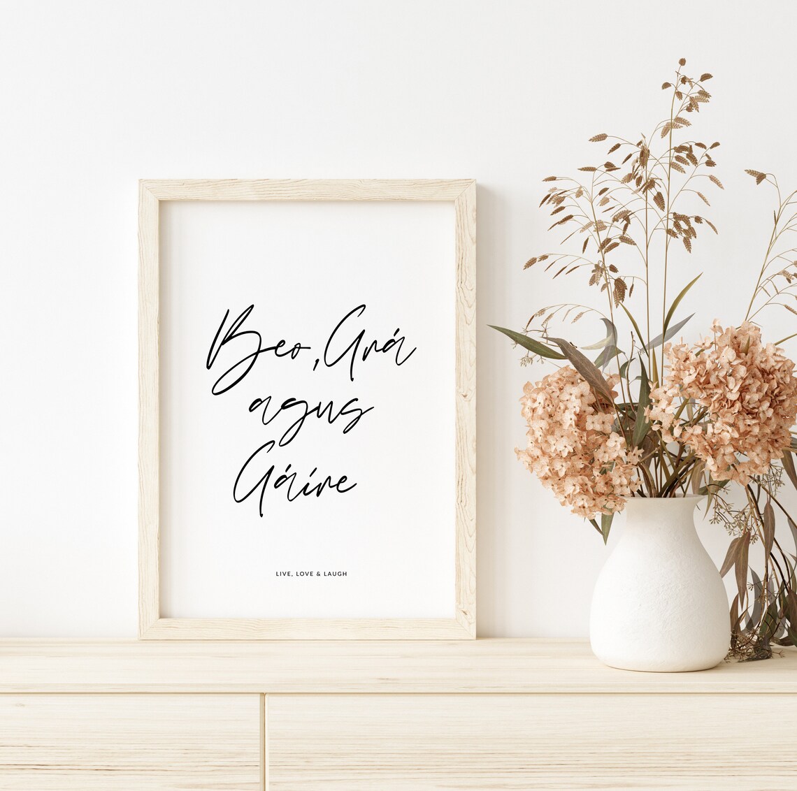 Irish Love Live Love Laugh Poster, Gaeilge Decor - Image 2