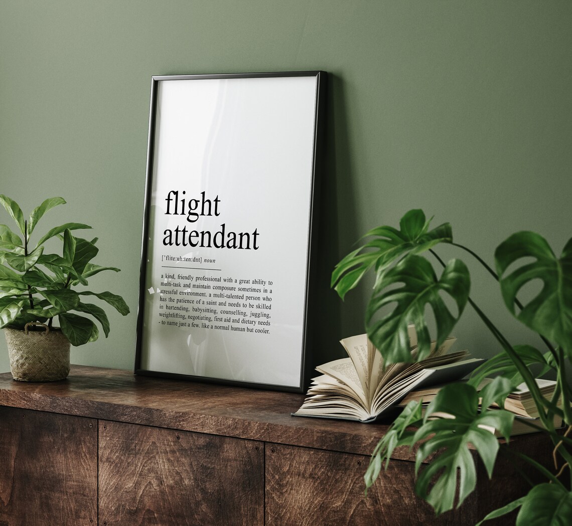 Flight Attendant Definition Print, Cabin Crew Art - Image 2