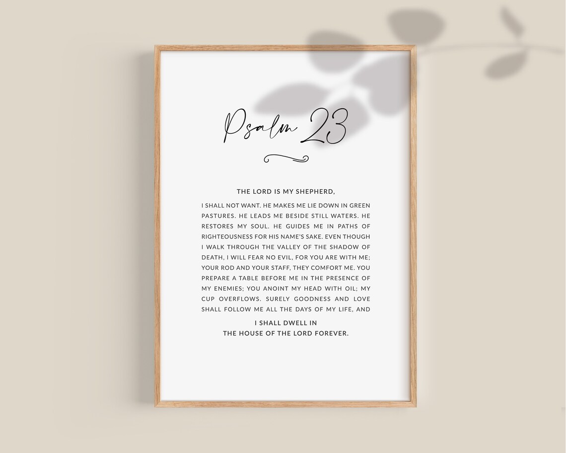 Psalm 23 The Lord Is My Shepherd Christian Gift Christian Art Bible Verses Scripture Wall Art Scripture Office Wall Art - Image 2