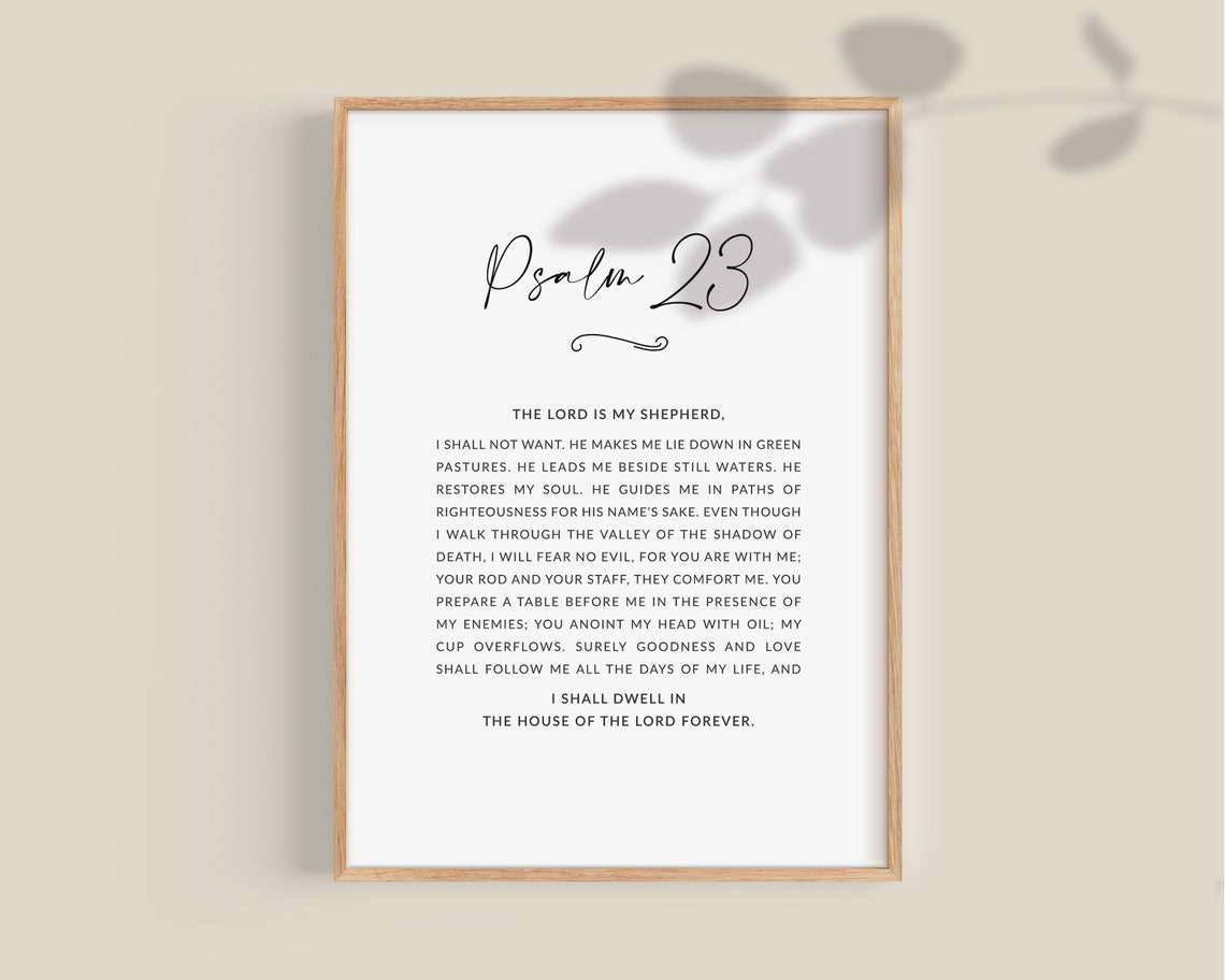 Psalm 23 The Lord Is My Shepherd Scripture Verse Christian Poster - Image 2