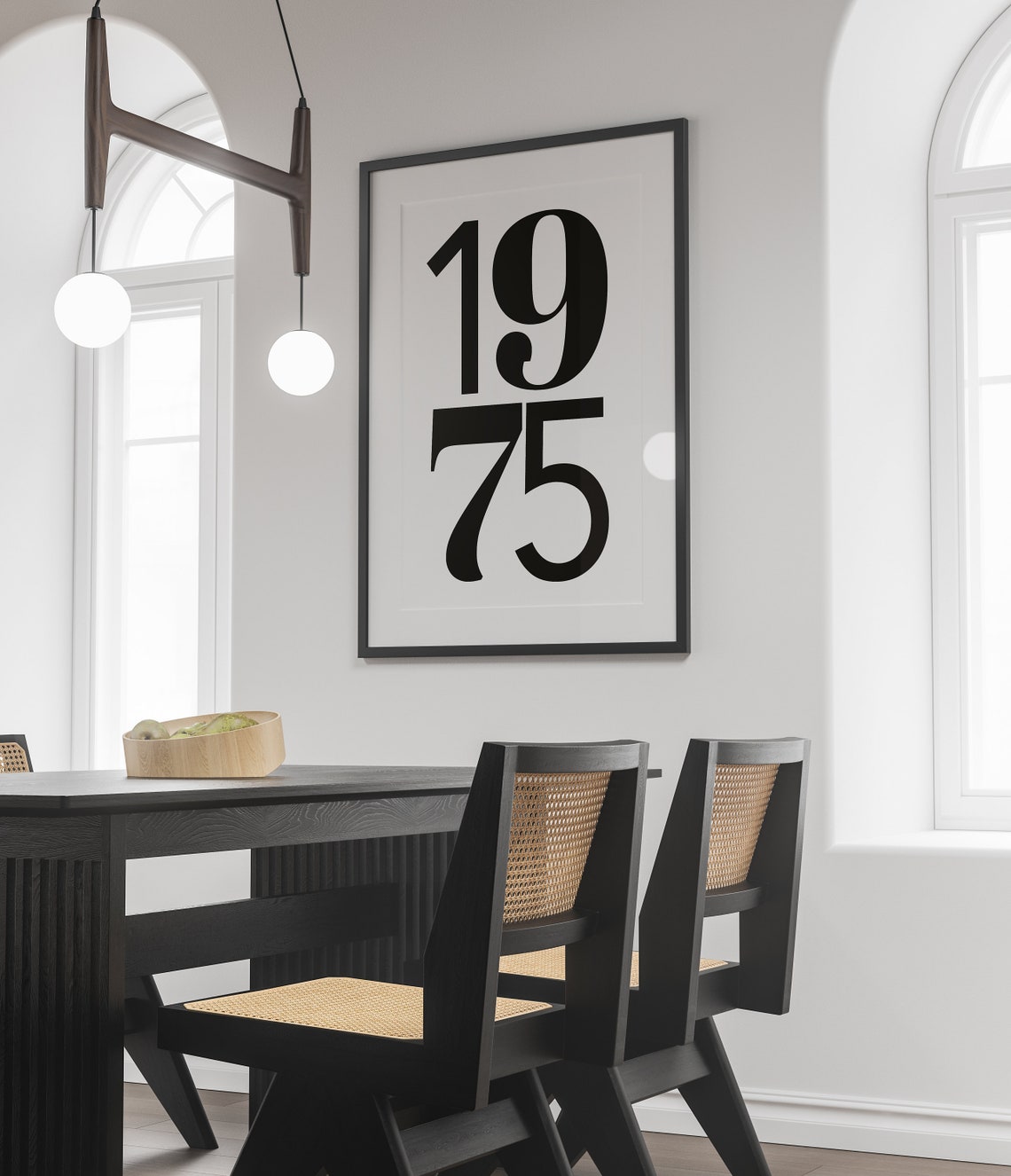 Retro 1975 Large Number Birth Year Milestone Typography Poster - Image 2