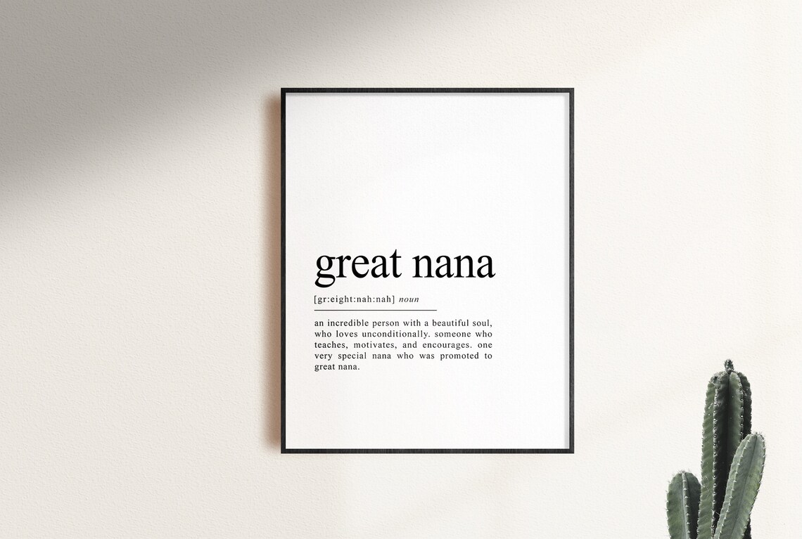 Great Nana Definition Art Print, Grandparent Gift - Image 2