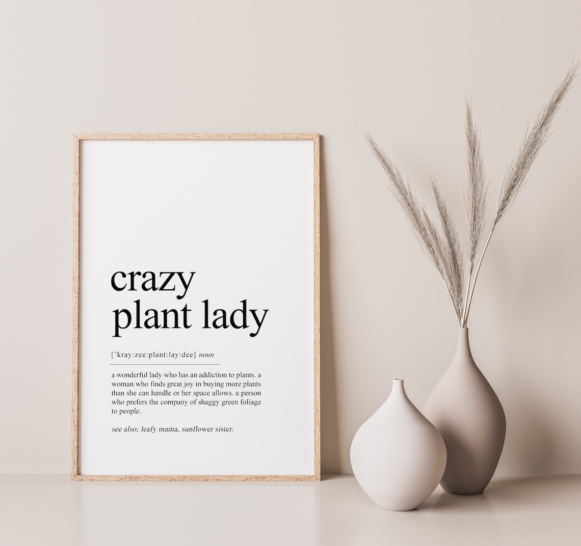 Crazy Plant Lady Definition Art Print, Botanical Gift - Image 2