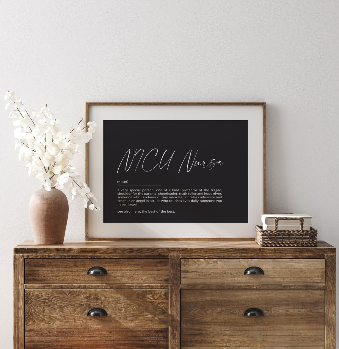 NICU Nurse Definition Chalkboard Style Gift Quote Wall Decor Poster - Image 2
