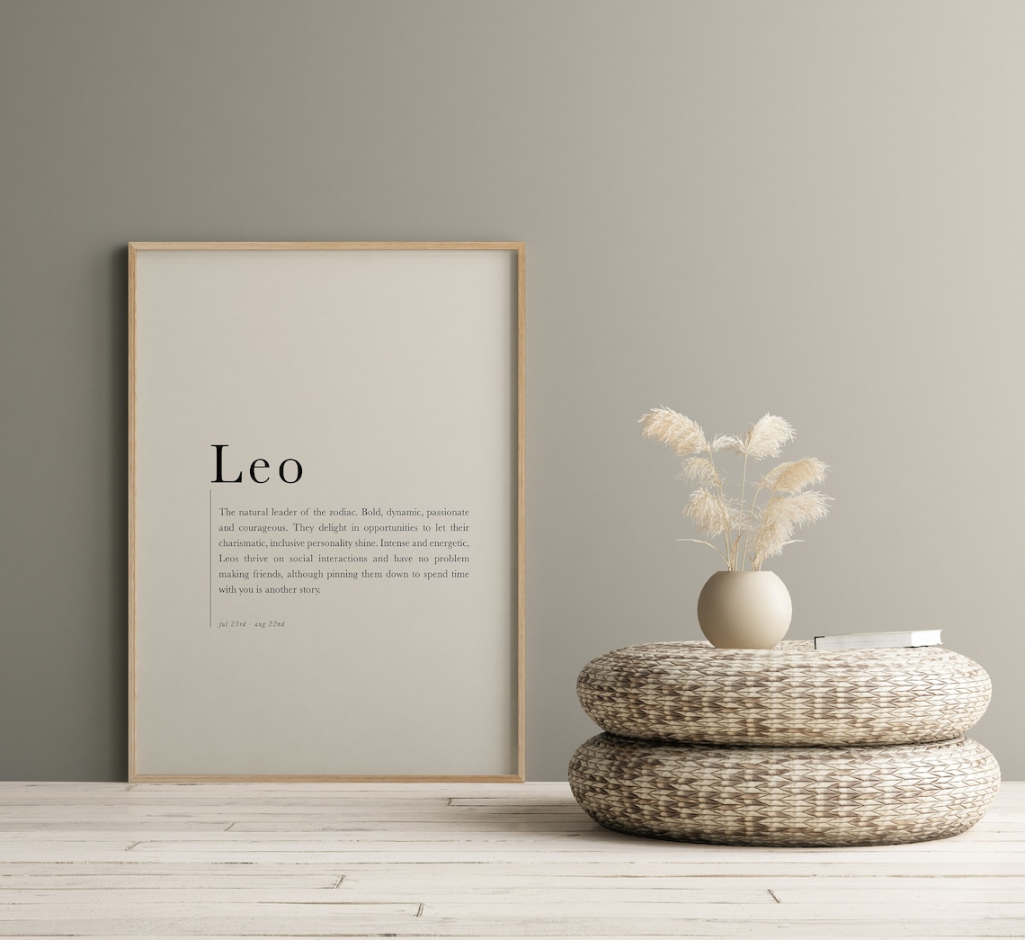 Leo Zodiac Definition Star Sign Astrology Birthday Gift Poster - Image 2