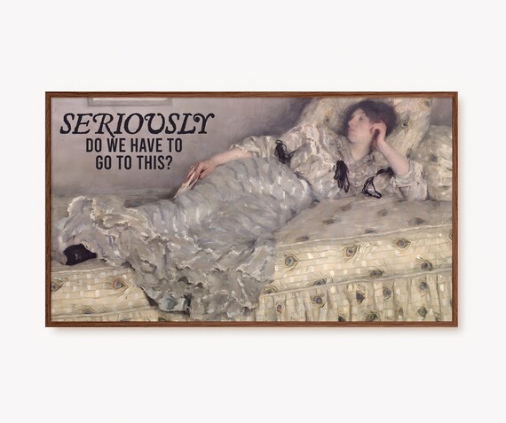 Frame Tv Art Funny Altered Art Vintage Portait Frame Tv Art Funny Quotes Wall Art For Frame Tv Art Tv Art Instant