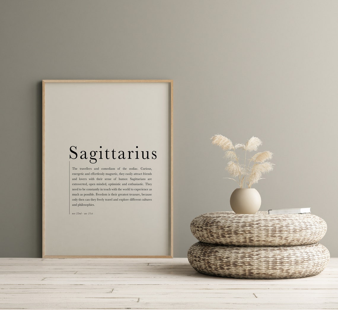 Sagittarius Zodiac Definition Art Minimalist Astrology Poster - Image 2
