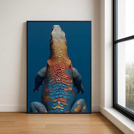 Colorful Komodo Dragon Wall Art Print