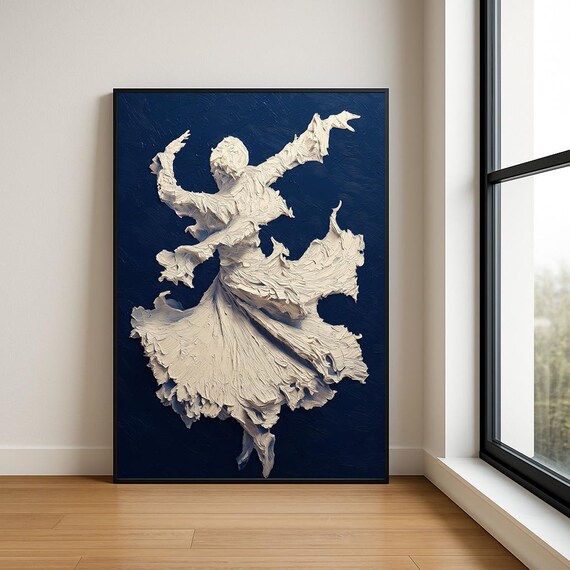 Elegant Dancing Lady Art Print Colorful Modern Dance Wall Decor