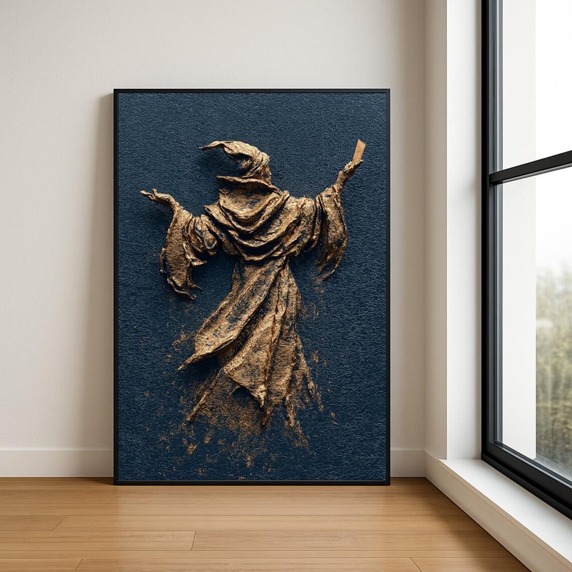 Magician Wall Art Print Abstract Wizard In Mystic Fantasy Painting