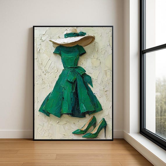 Elegant Lady In Dress Oil Painting Fashion Statement Art Print