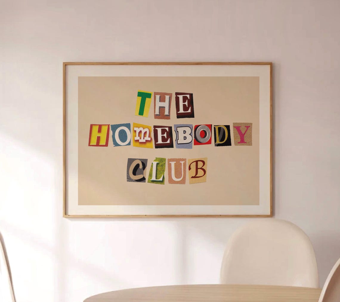 The Homebody Club Ransom Note Collage Letters Quote Wall Poster - Image 3