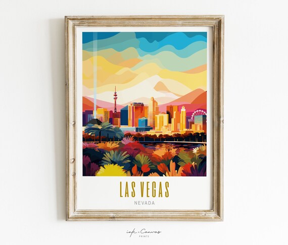 Las Vegas Strip Travel Poster, Nevada Desert Decor