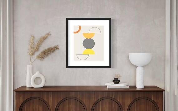 Abstract Geometric Boho Wall Art, Boho Poster Print
