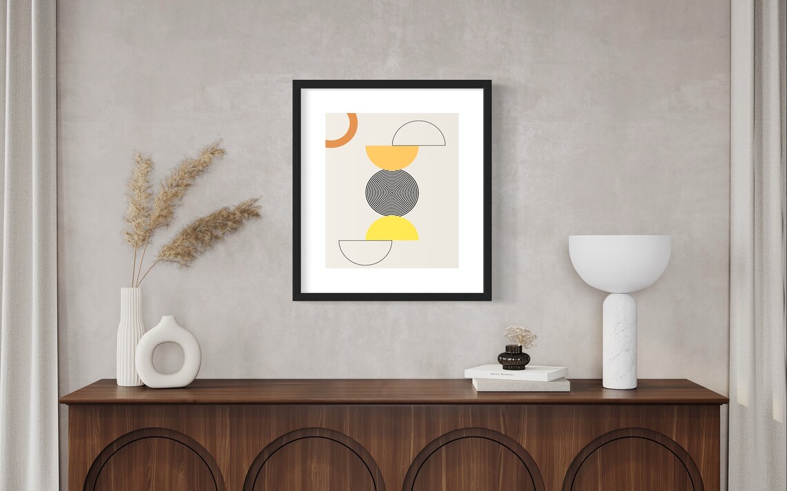 Abstract Geometric Boho Wall Art, Boho Poster Print