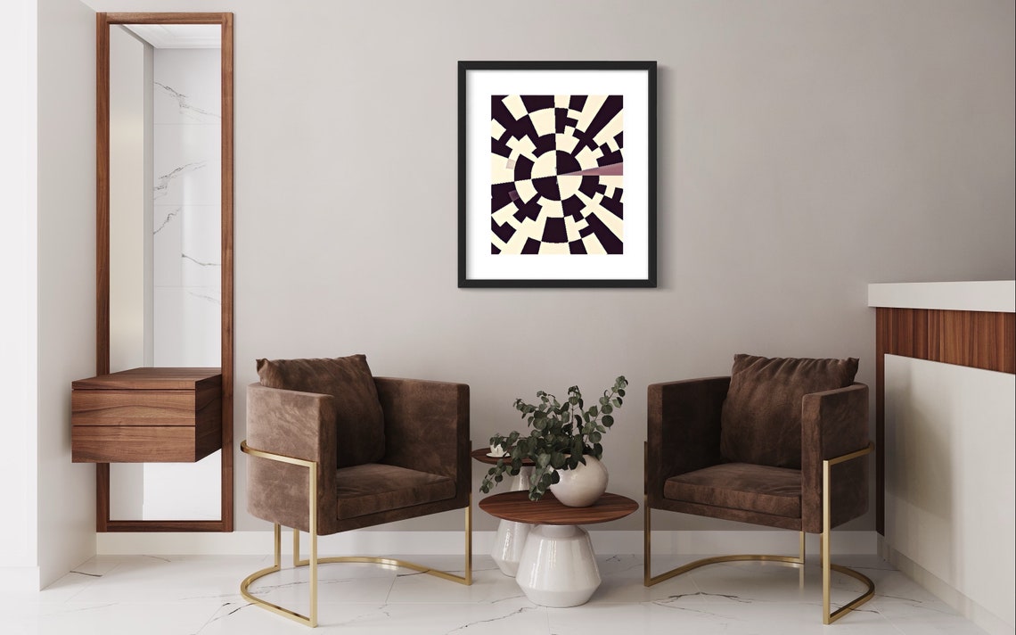 Black And White Abstract Art Modern Wall Art Print Instant Geometric Art Print - Image 3