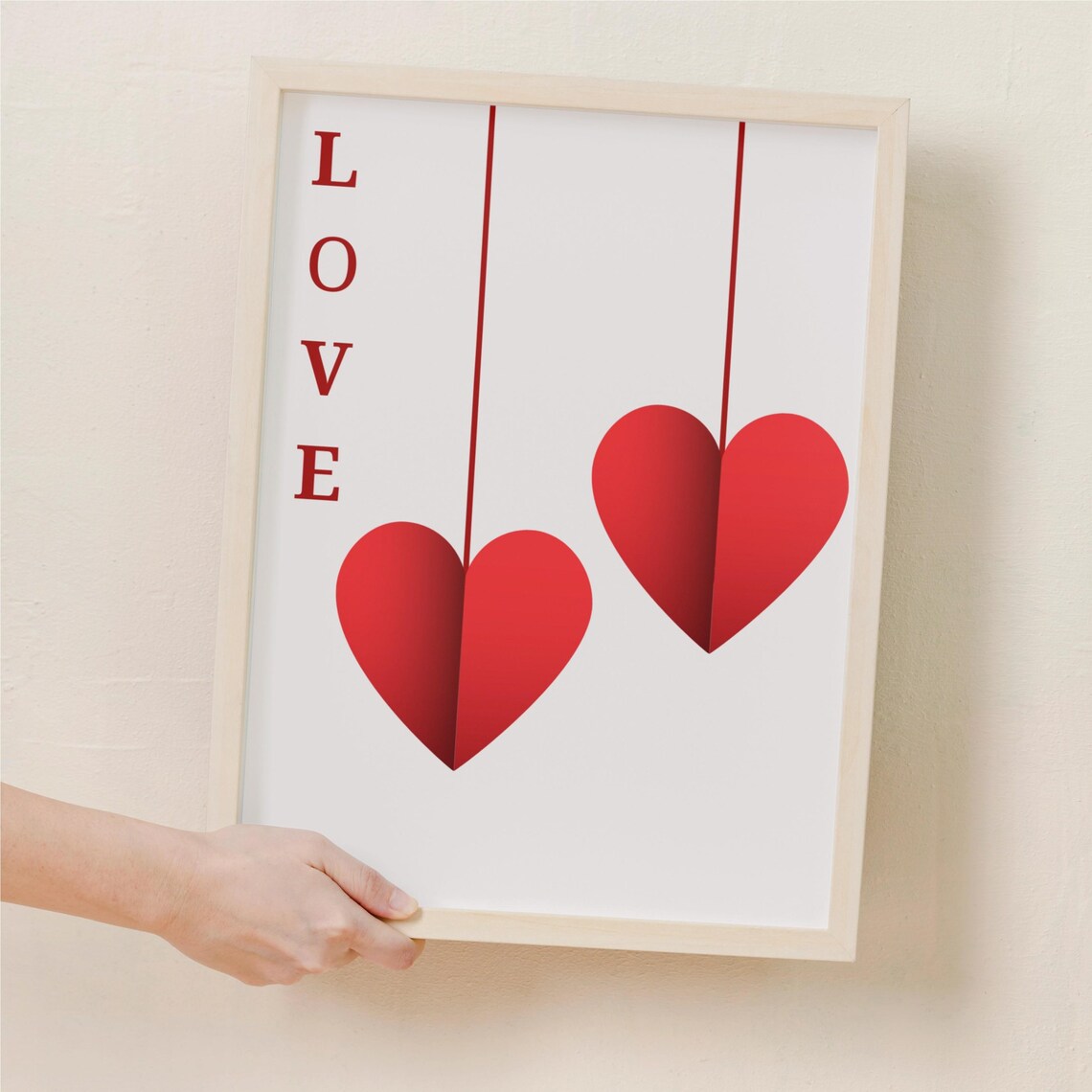 Love Heart Valentines Day Art Print, Heartwarming Decor