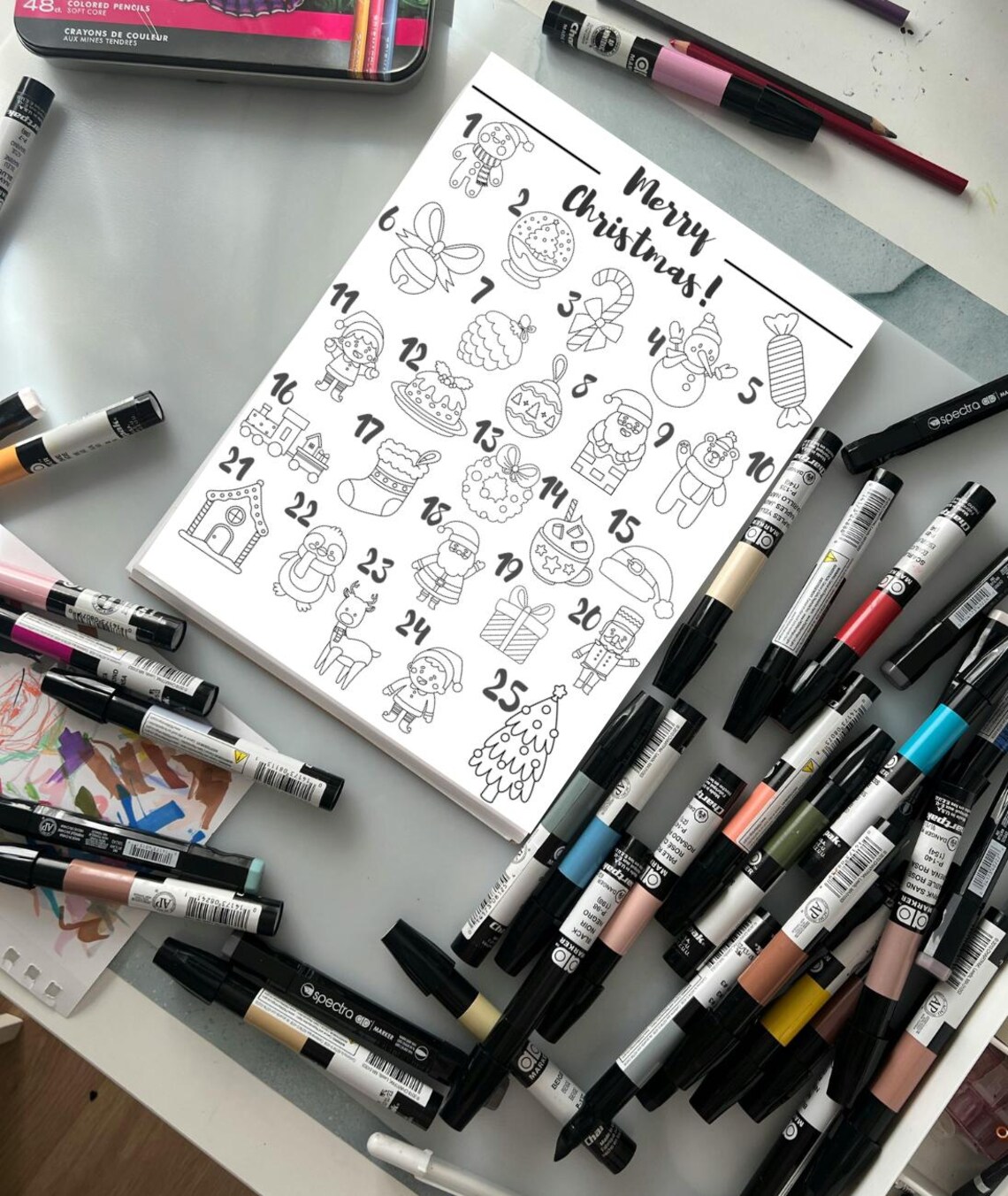 Christmas Coloring Advent Calendar, Kids Activity - Image 2