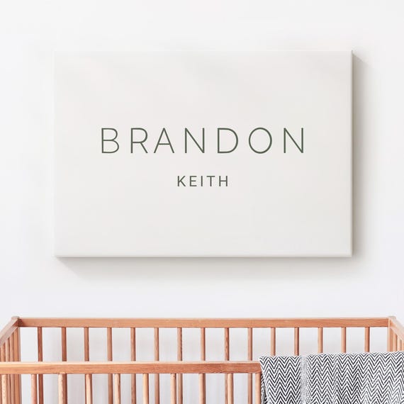 Personalized Baby Name Canvas Print Nursery Sign Custom Decoration Wall Decor Or Unframed
