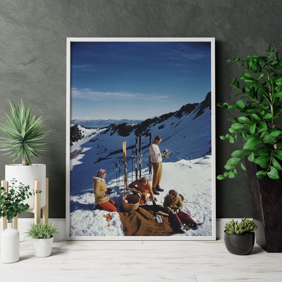 Vintage Ski Fashion Print Luxury Lifestyle Poster