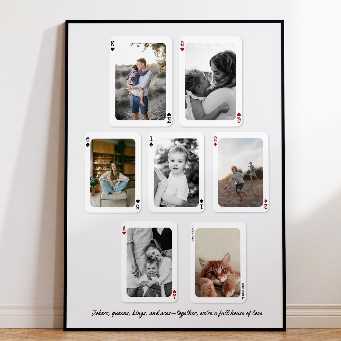 Custom Family Photo Playing Cards Personalized Love Wall Art