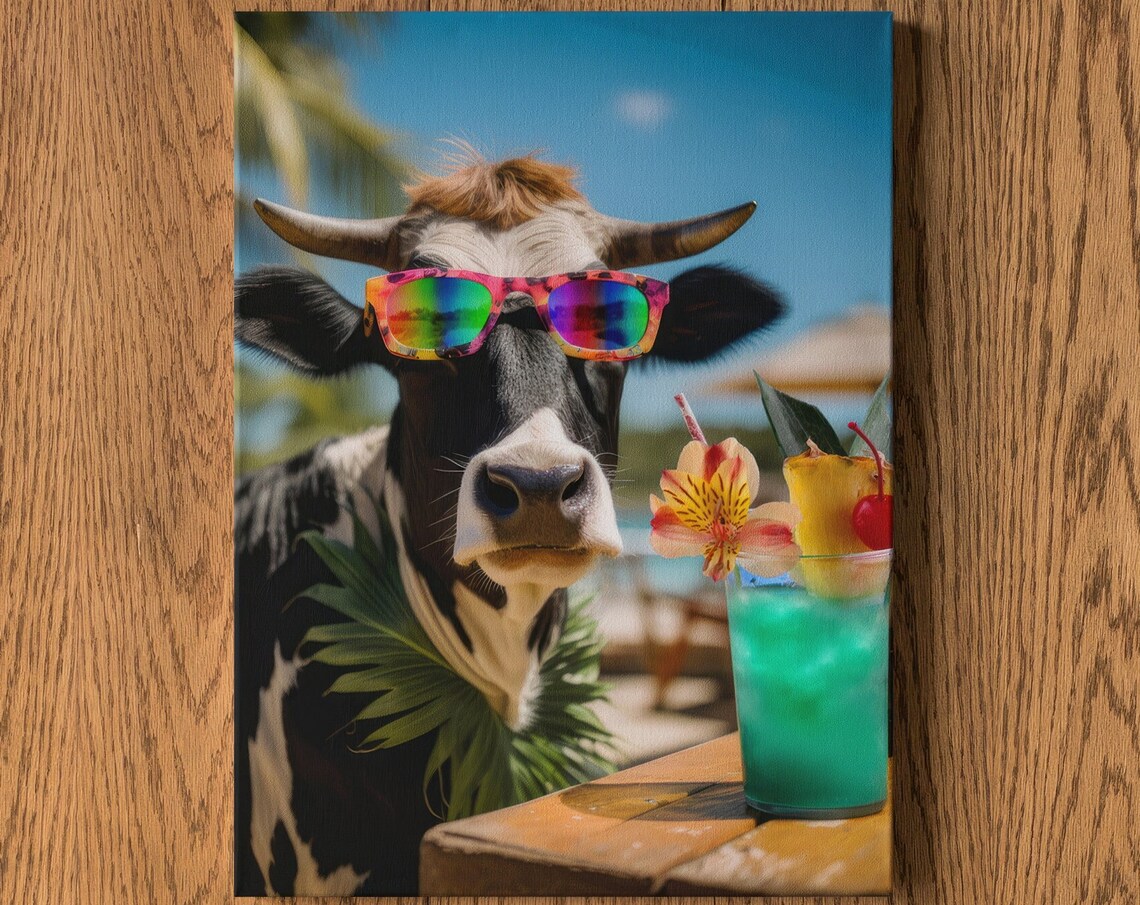 Cow Print Animal Funny Abstract Travel Poster