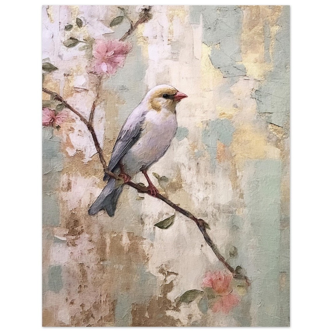 Bird Art Print Spring Oil Painting Print Small Bird Oil Painting Little Bird Oil Painting Original Oil Art Print Birthday Gift For Mom - Image 2