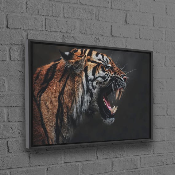Modern Wall Decor Animal Hanging Roaring Tiger 3d Canvas Art Prints Boho Personalized Teacher Gift