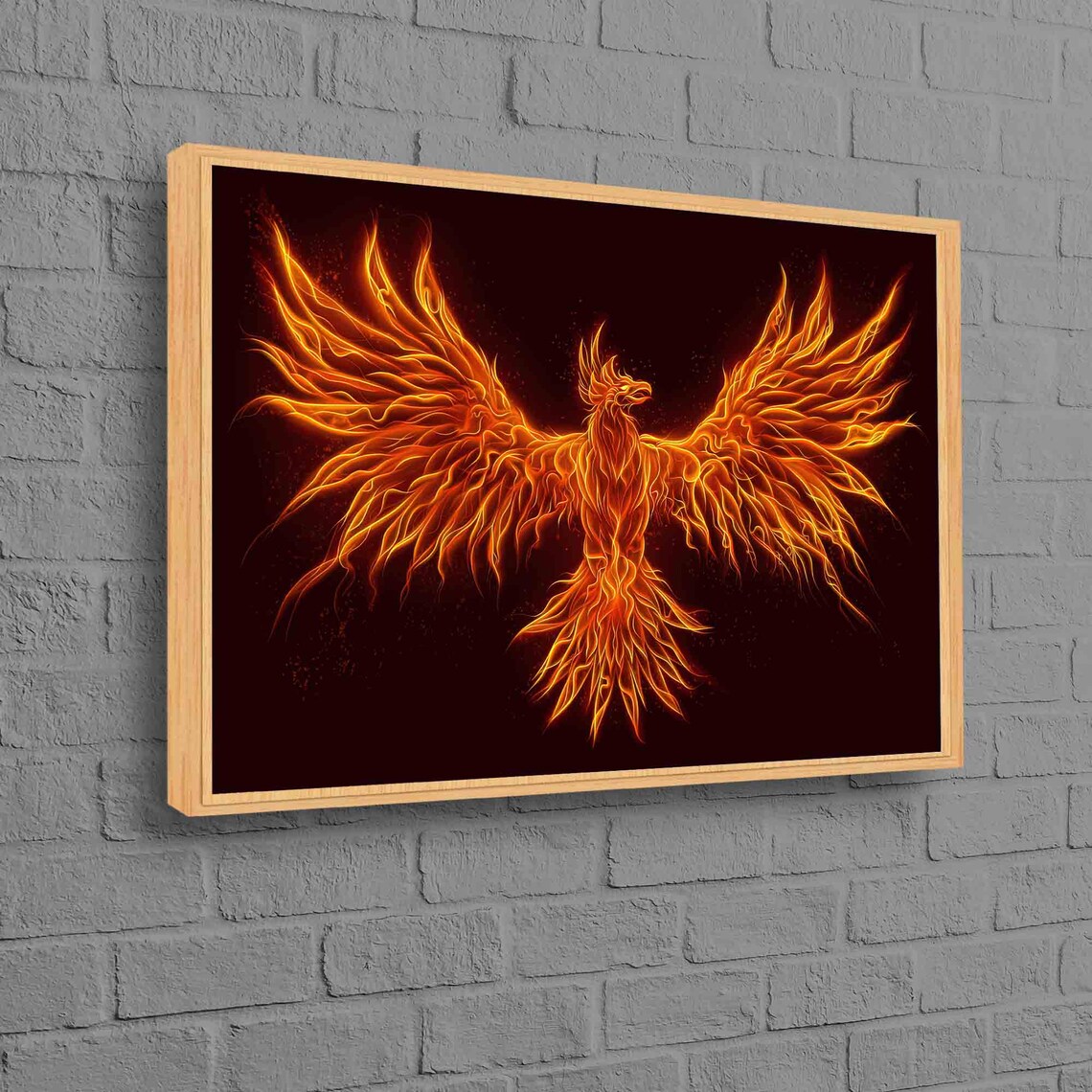 Phoenix Printed Bird Art Poster, Abstract Fire Bird