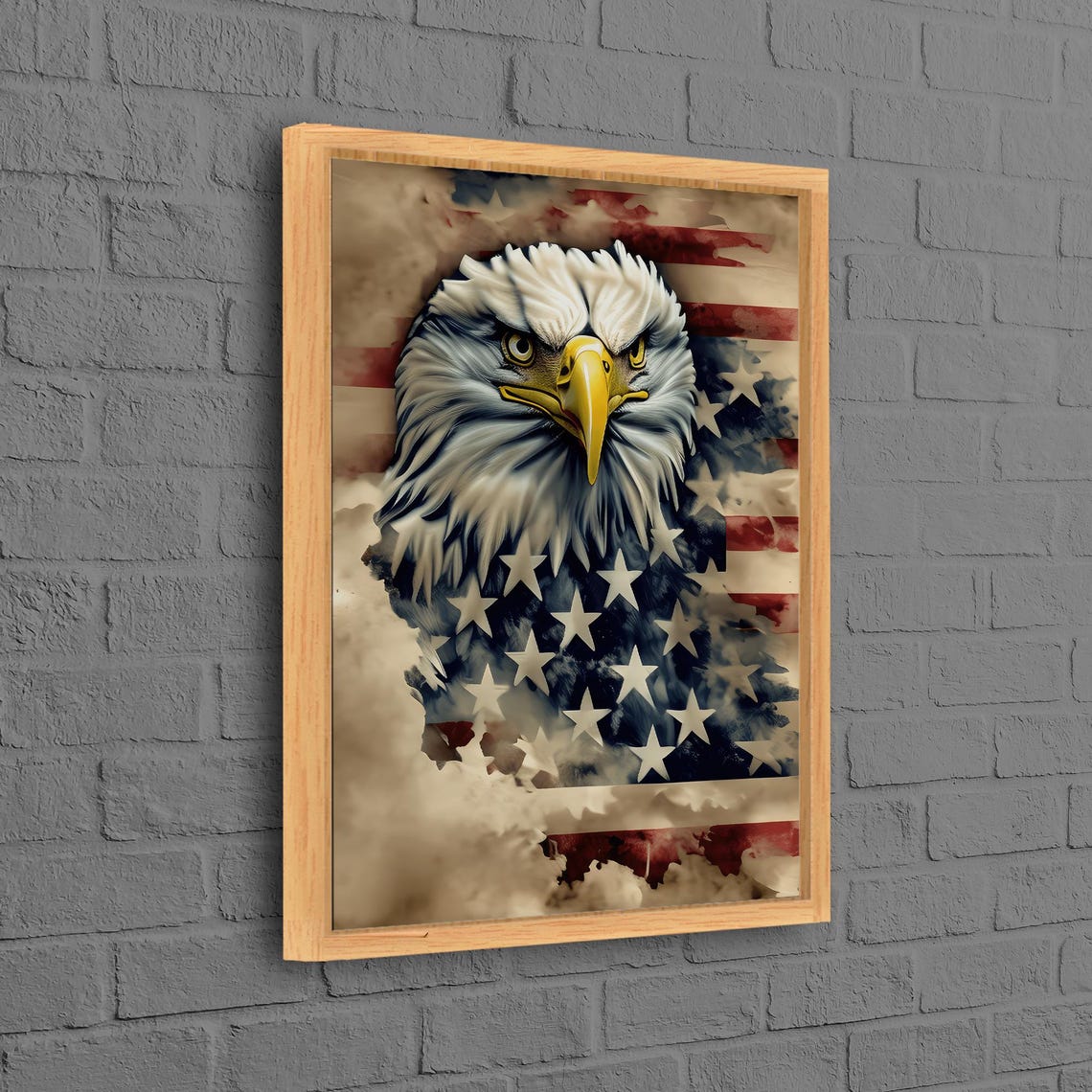 Bald Eagle American Flag Stars and Stripes Patriotic Art Print