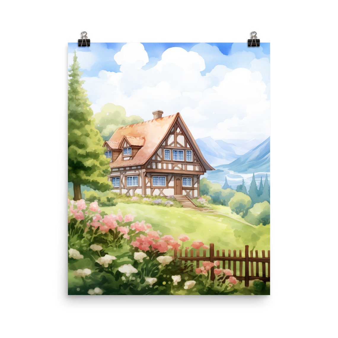 Black Forest Half-Timbered Cottage With Flower Garden Germany Poster