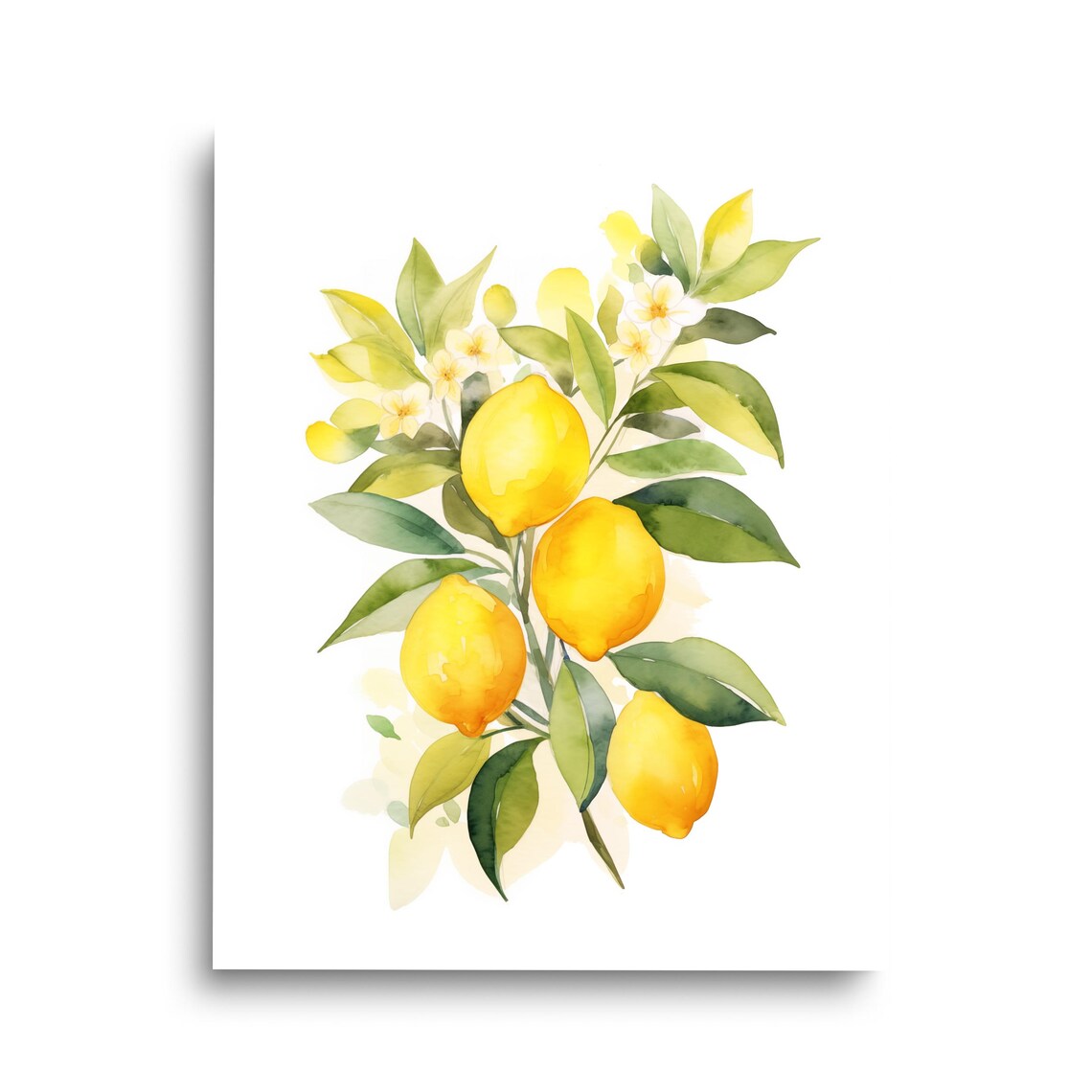 Watercolor Lemons Print, Sorrento Kitchen Decor