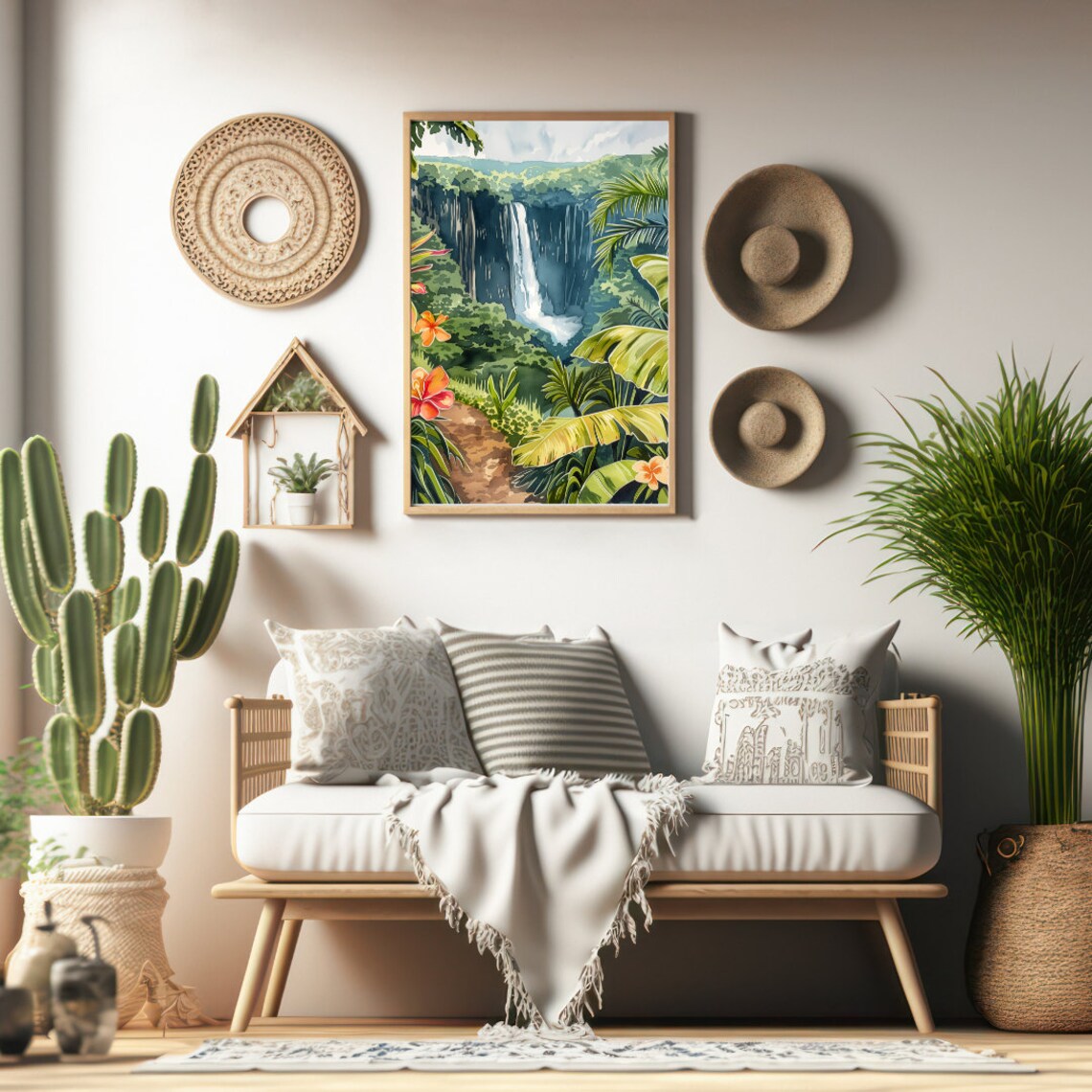 Akaka Falls Watercolor Art Print, Hawaii Travel Poster - Image 2