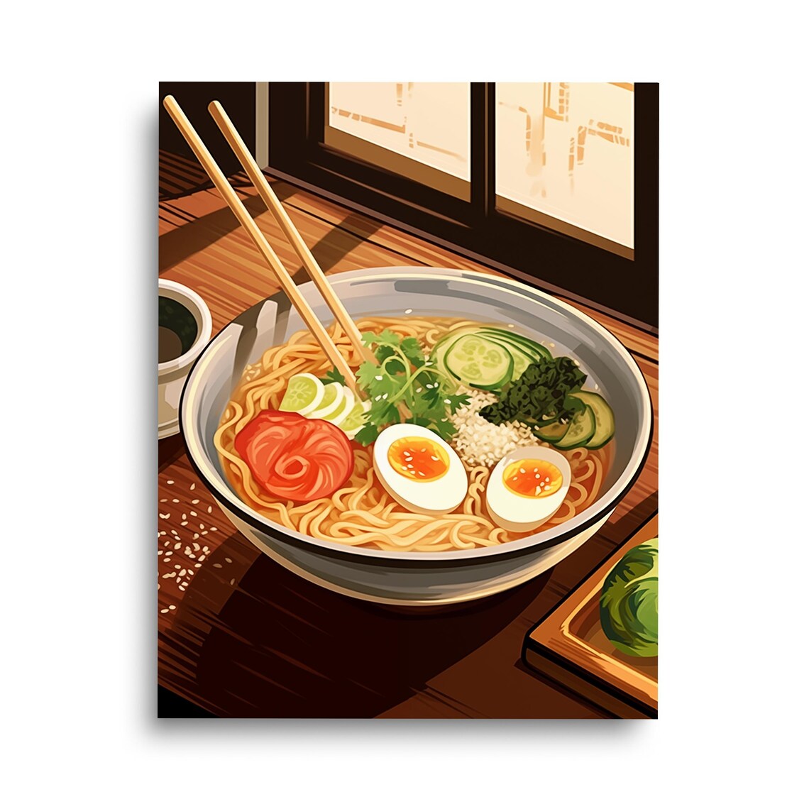 Ramen Art Watercolor Print, Japanese Food Decor