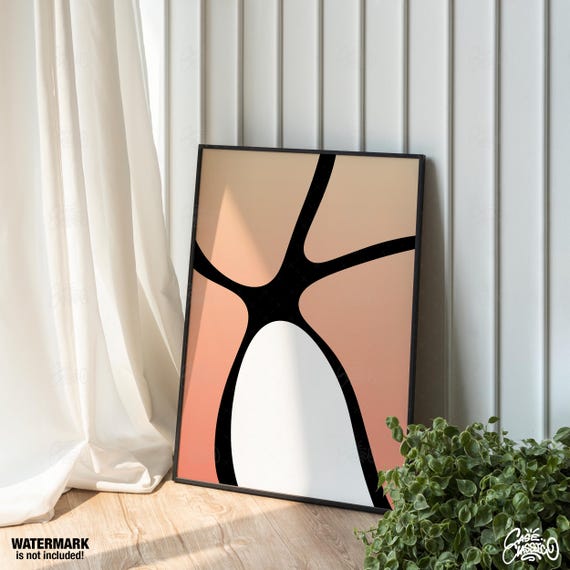 Aura Abstract Art Print Minimalist Neutral Wall Decor