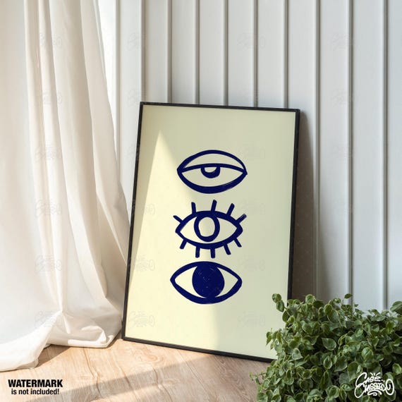 Eyes Print Three Indie Room Decor Funky Wall Art Funny Poster Prints Eye Fine Minimalist