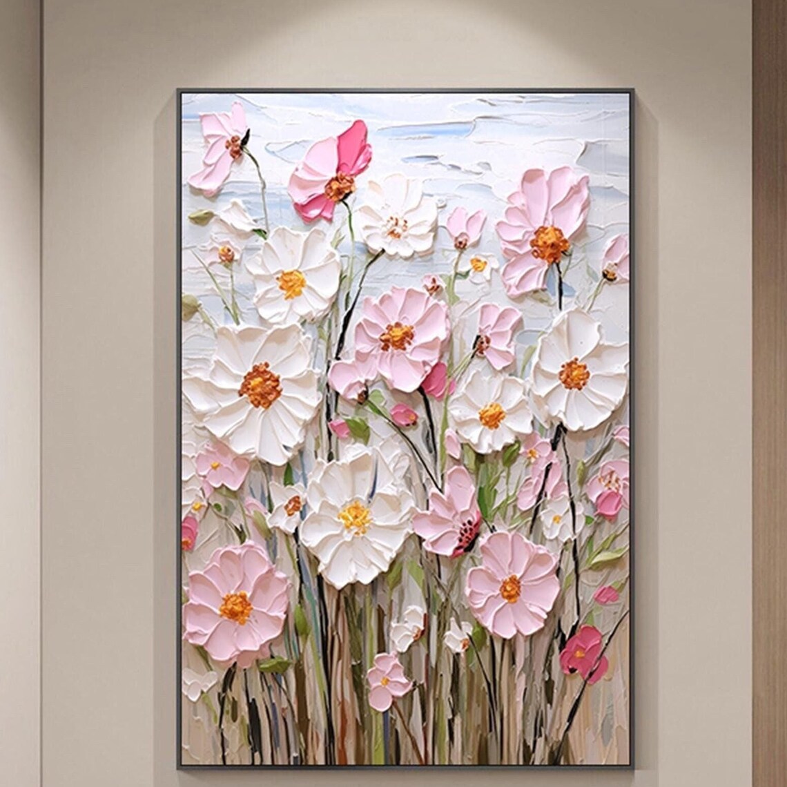 Pink Spring Floral Acrylic Art Print, Custom Home Decor