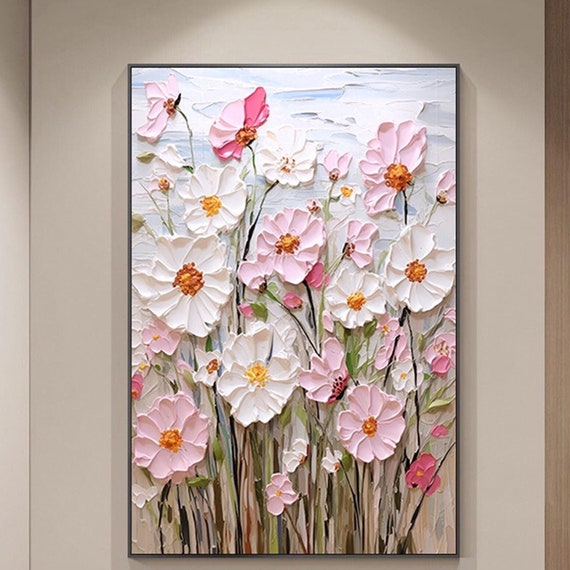 Pink Spring Floral Acrylic Art Print, Custom Home Decor