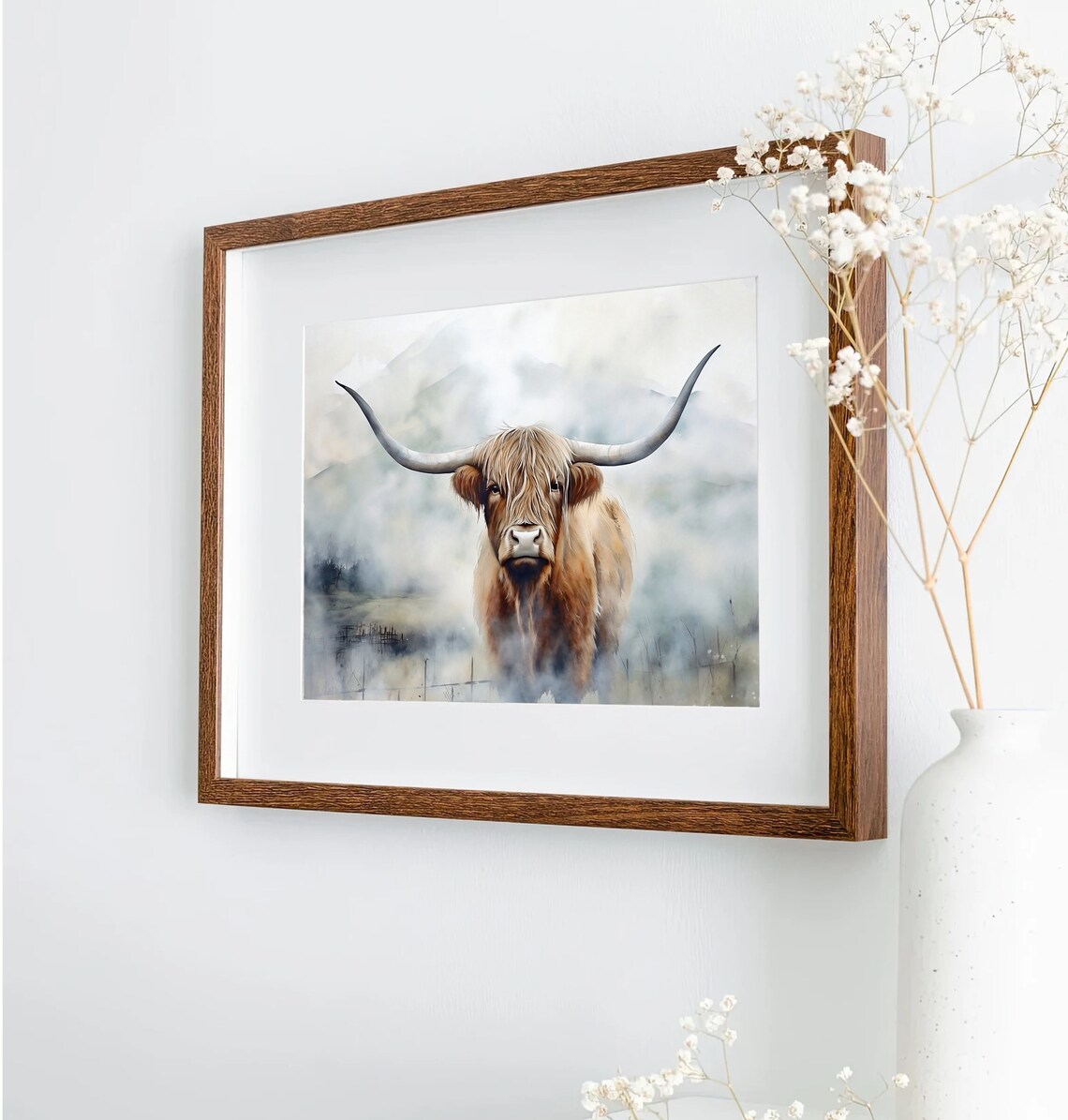 Highland Cow Painting Scotland Wall Art Print - Image 2