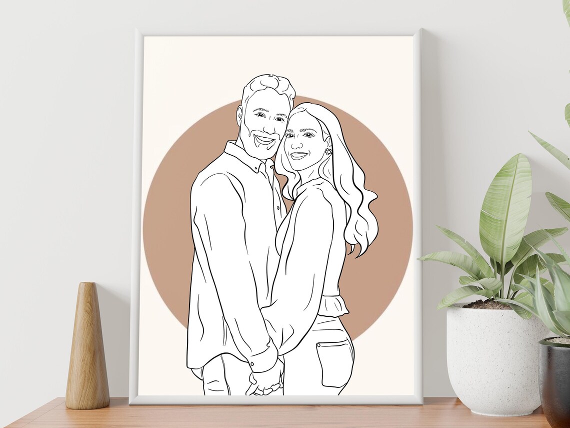 Custom Couple Line Art From Photo, Personalized Art Print - Image 3