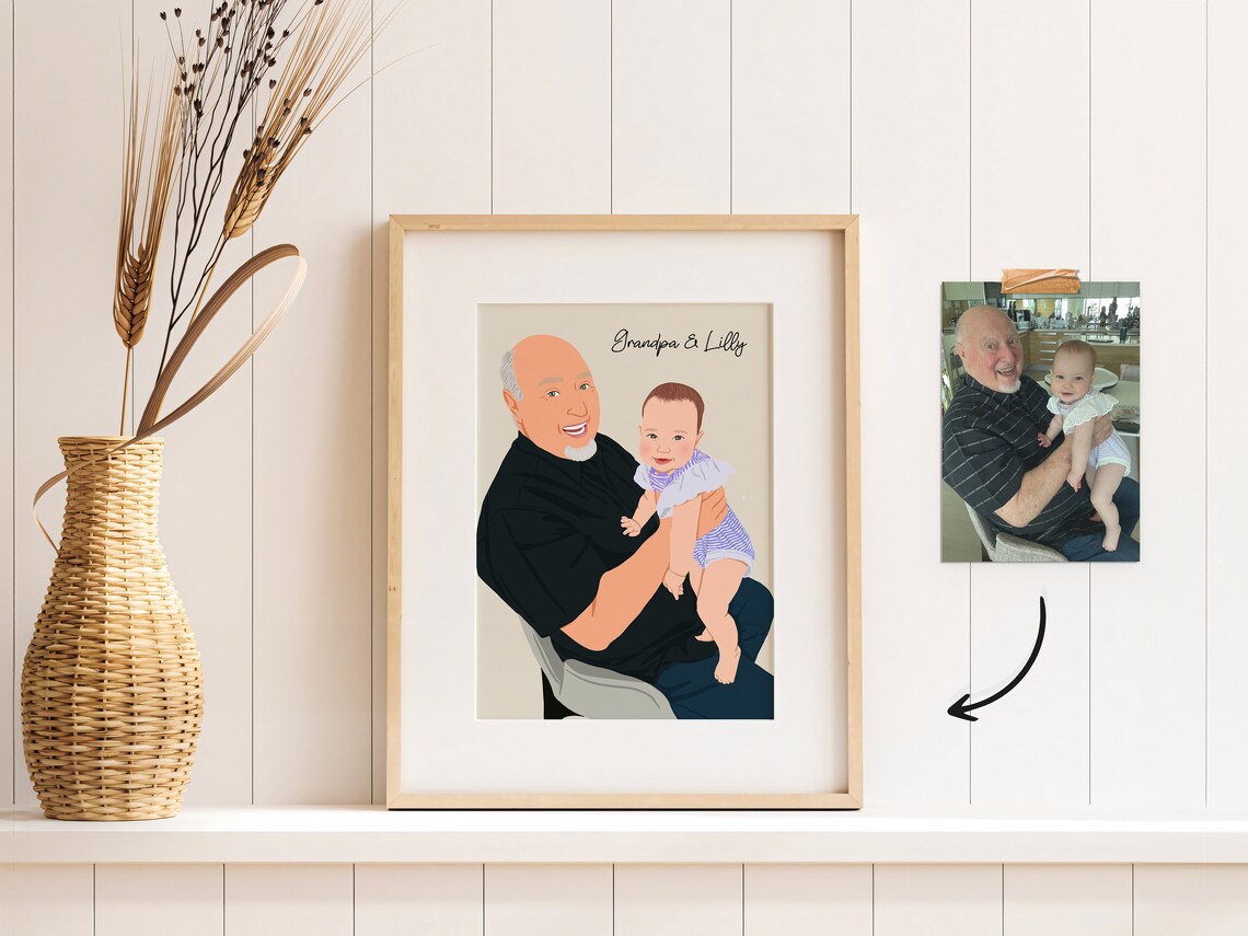 Custom Memorial Family Portrait Art Print, Loved One - Image 3