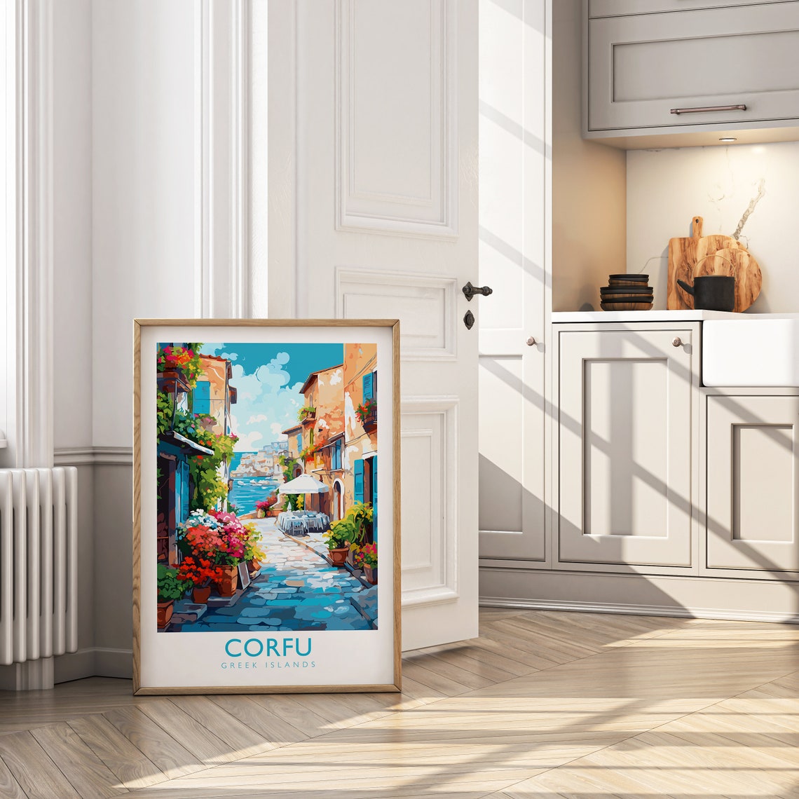 Corfu Poster Greek Poster Greece Poster Greek Islands Poster Travel Wall Art Holiday Wall Art Travel Gallery Gallery Wall Art - Image 2